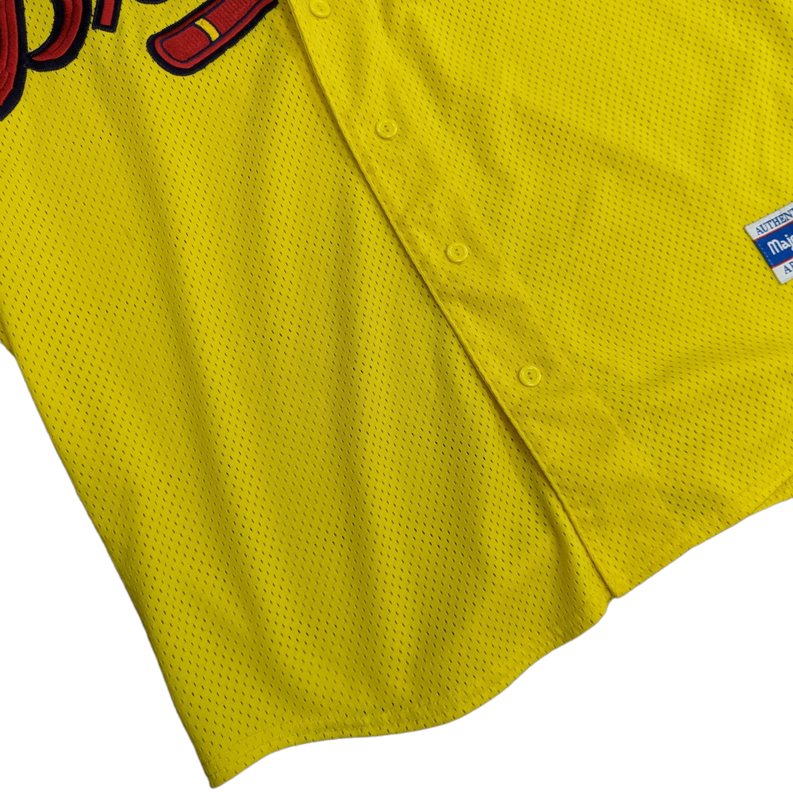 Vintage MLB Majestic Atlanta Braves Yellow Baseball Jersey Size XL -USA  MADE- 