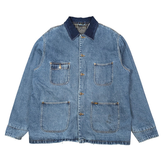 90s Lee Flannel Lined Denim Shacket Size XL