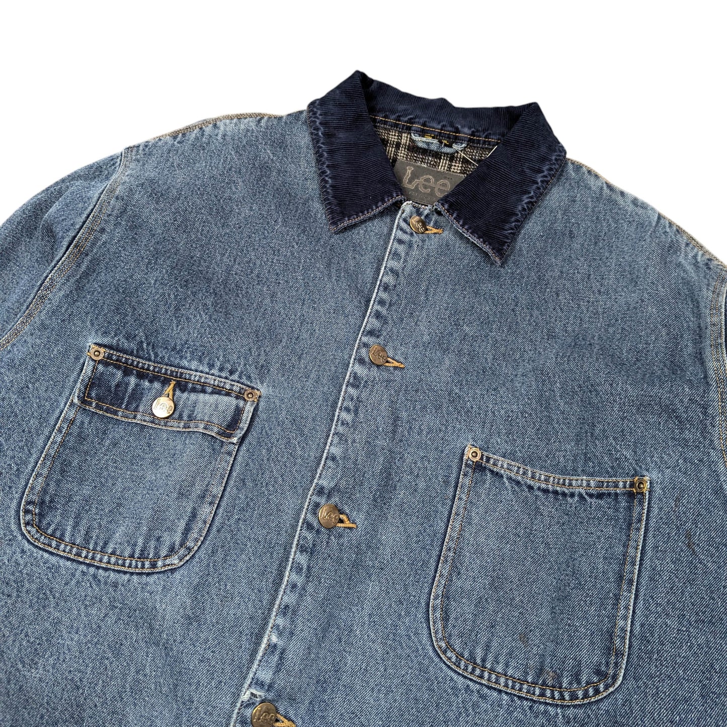 90s Lee Flannel Lined Denim Shacket Size XL