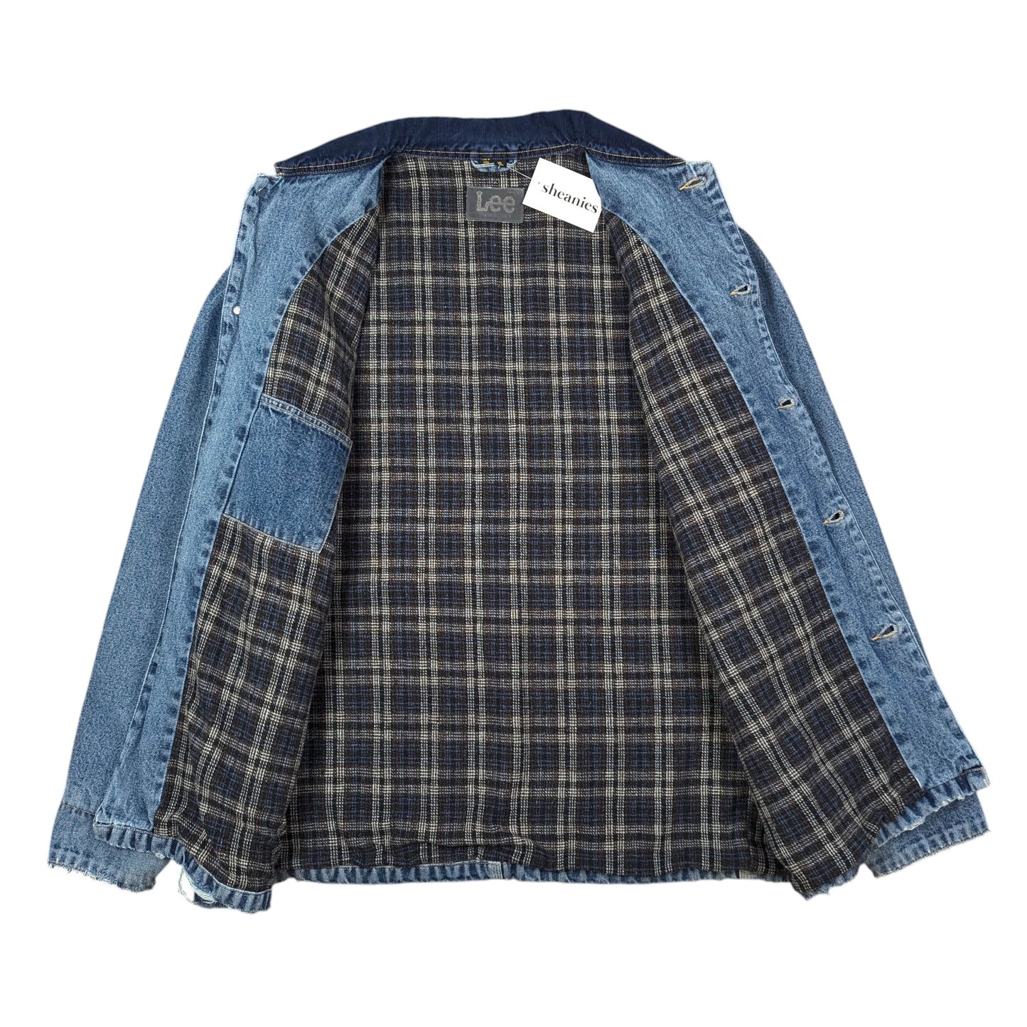 90s Lee Flannel Lined Denim Shacket Size XL