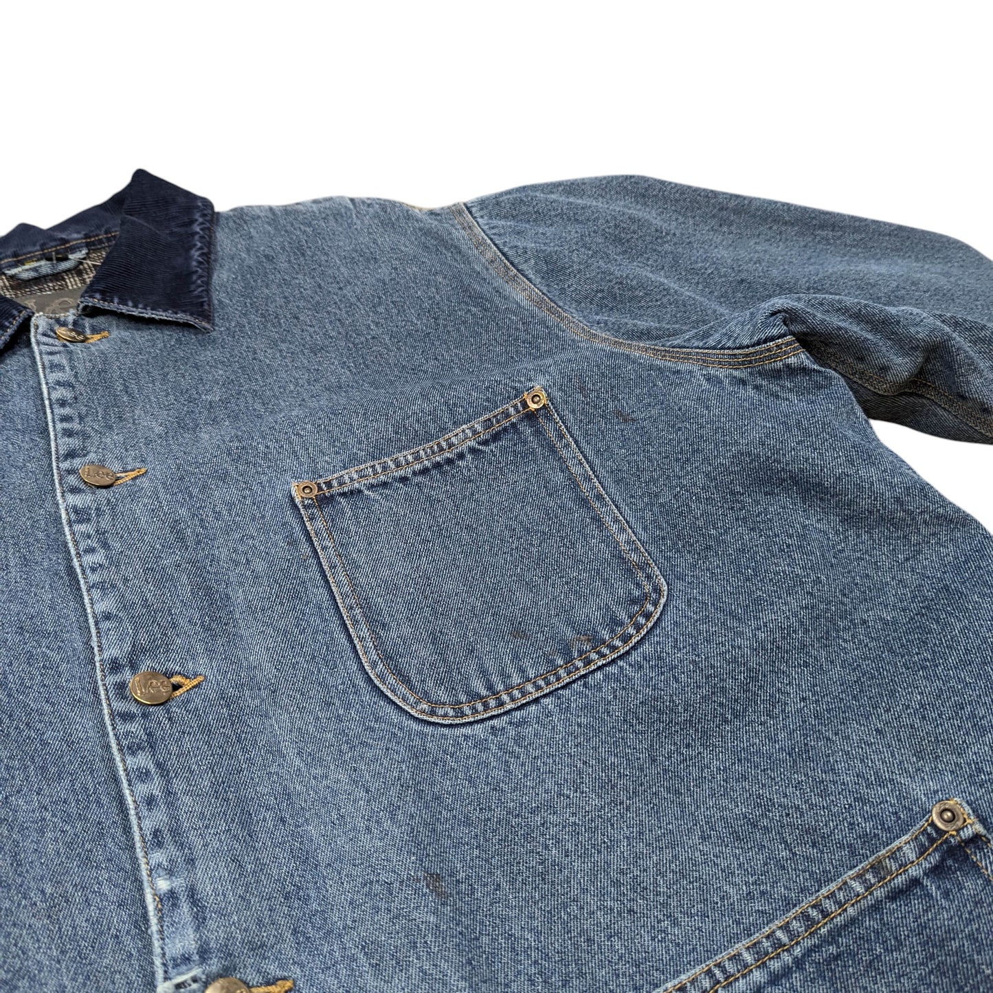 90s Lee Flannel Lined Denim Shacket Size XL