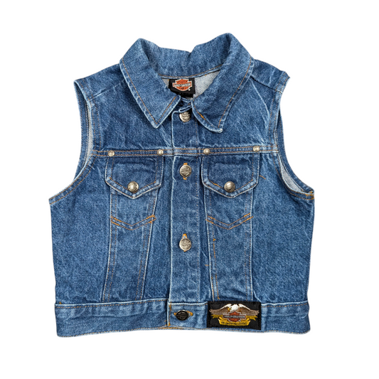 90s Harley Davidson Denim Vest Kids Age 6